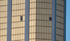 Hotel room where guest fired automatic weapon upon country music concert.